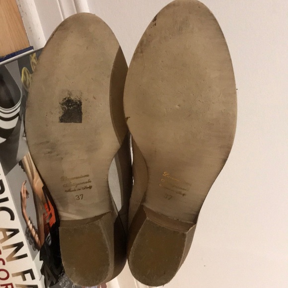 Cream Suede Western Ankle Booties with Tan Heart Accent - Picture 6 of 8